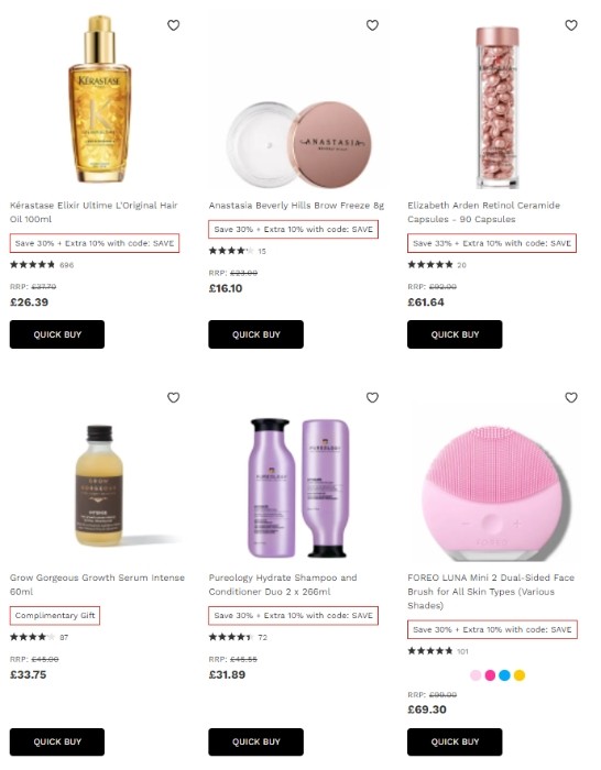 скидка 40% на Lookfantastic 