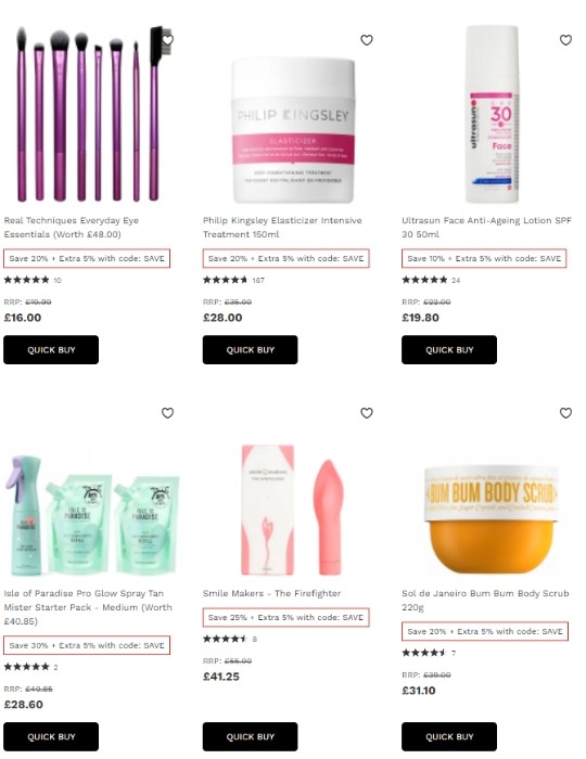 экстра-скидка 15% на Lookfantastic 