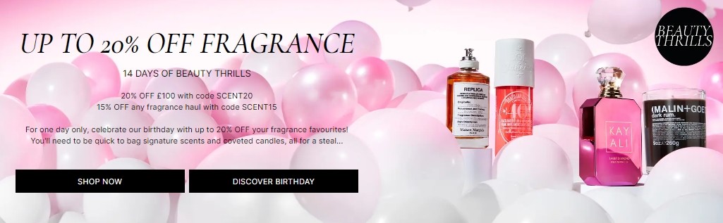 На Cult Beauty скидка 20% на раздел Fragrance