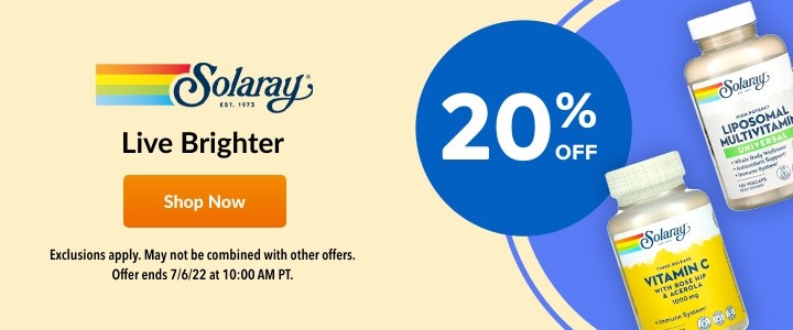 Скидка 20% на Solaray на Iherb