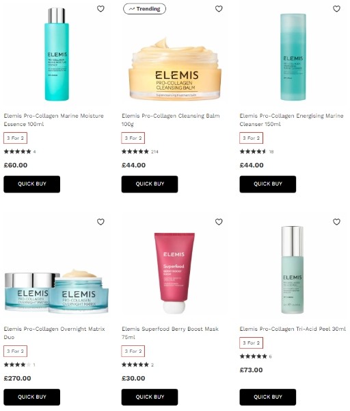 «3 за 2» + 10 % на Elemis